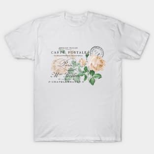 Rose Vintage French Postcard T-Shirt